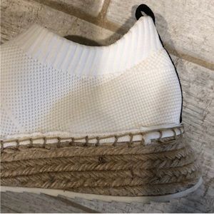 Marc Fisher White Slip On Espadrille Sneakers Flats